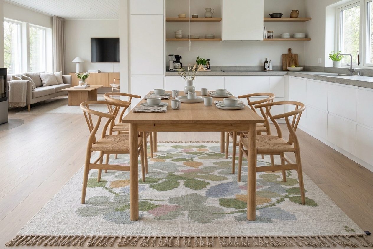Linné Beige/Multi Handvävd Röllakan - Bild 3