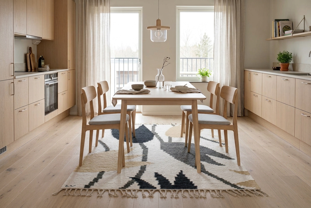 Loupelou Grå Handvävd Ullmatta / Röllakan - Bild 3