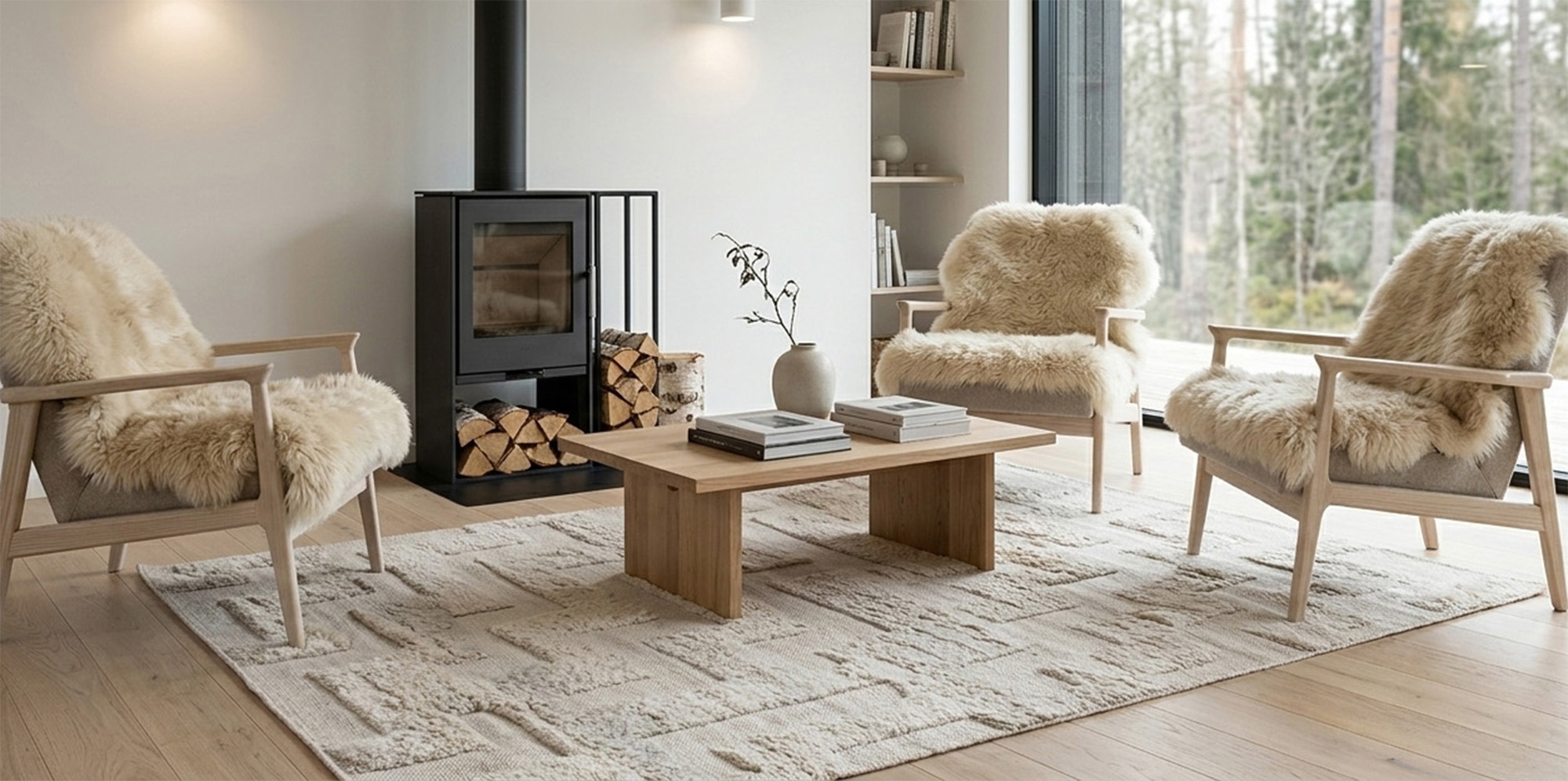 Kiruna Sand Handvävd Ullmatta - Bild 3